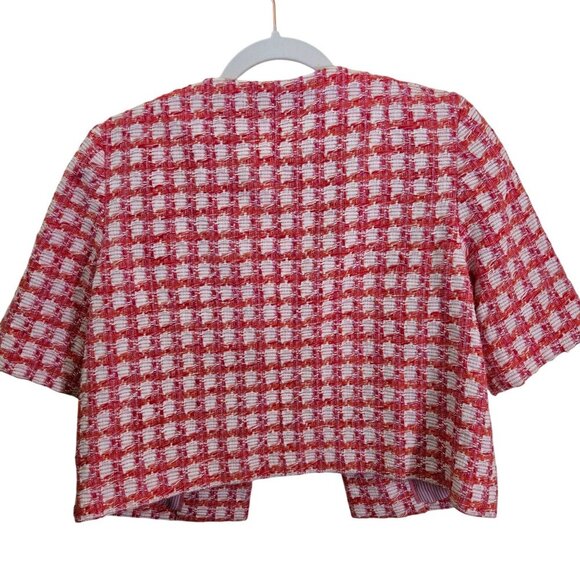 Brooks Brothers Cropped Cotton Tweed 3/4 Sleeve Lady Jacket ASO TV Size 6 - Picture 3 of 8